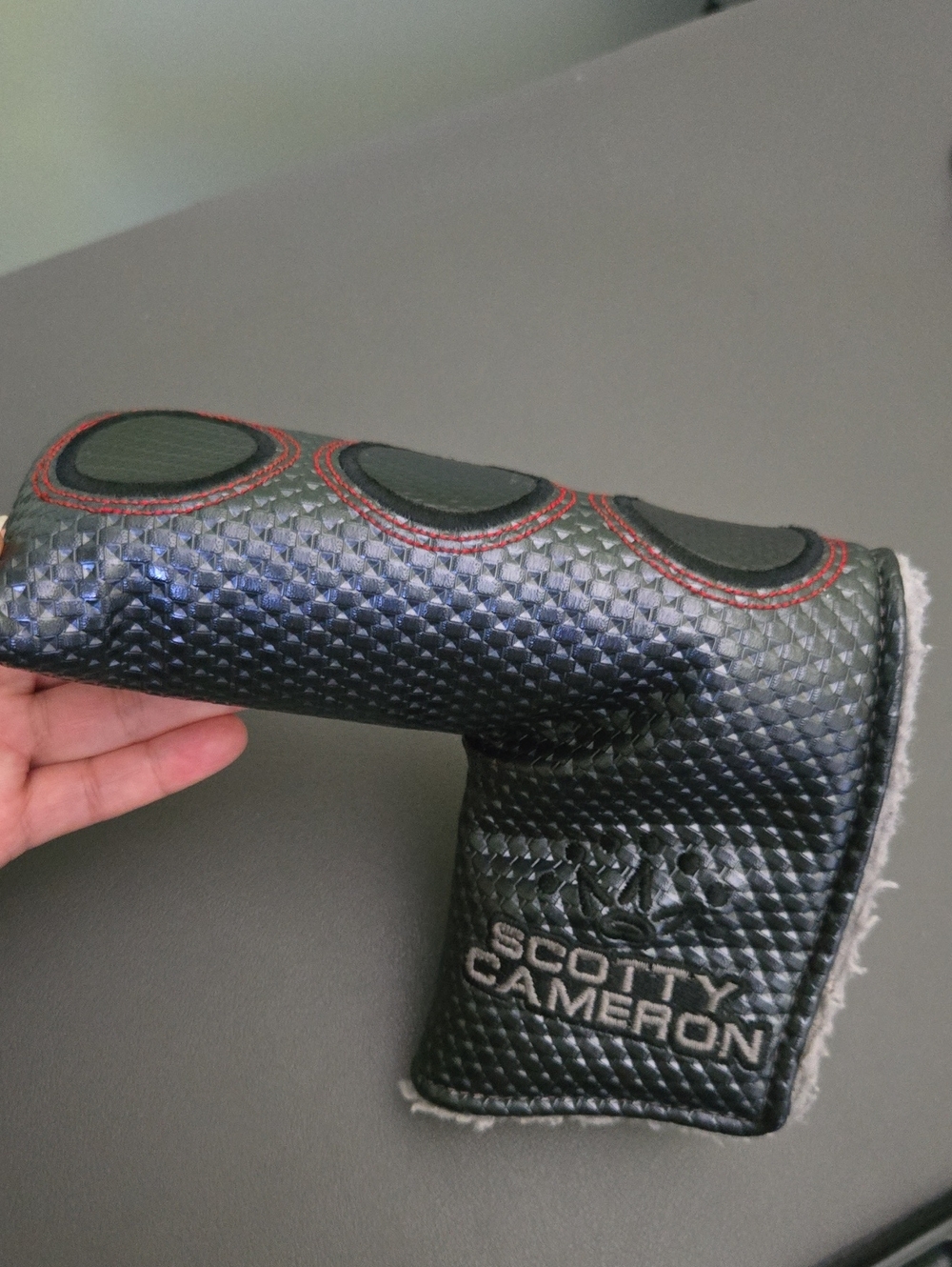 Scotty Cameron Black Putter Headcover with Red Stitch Accents